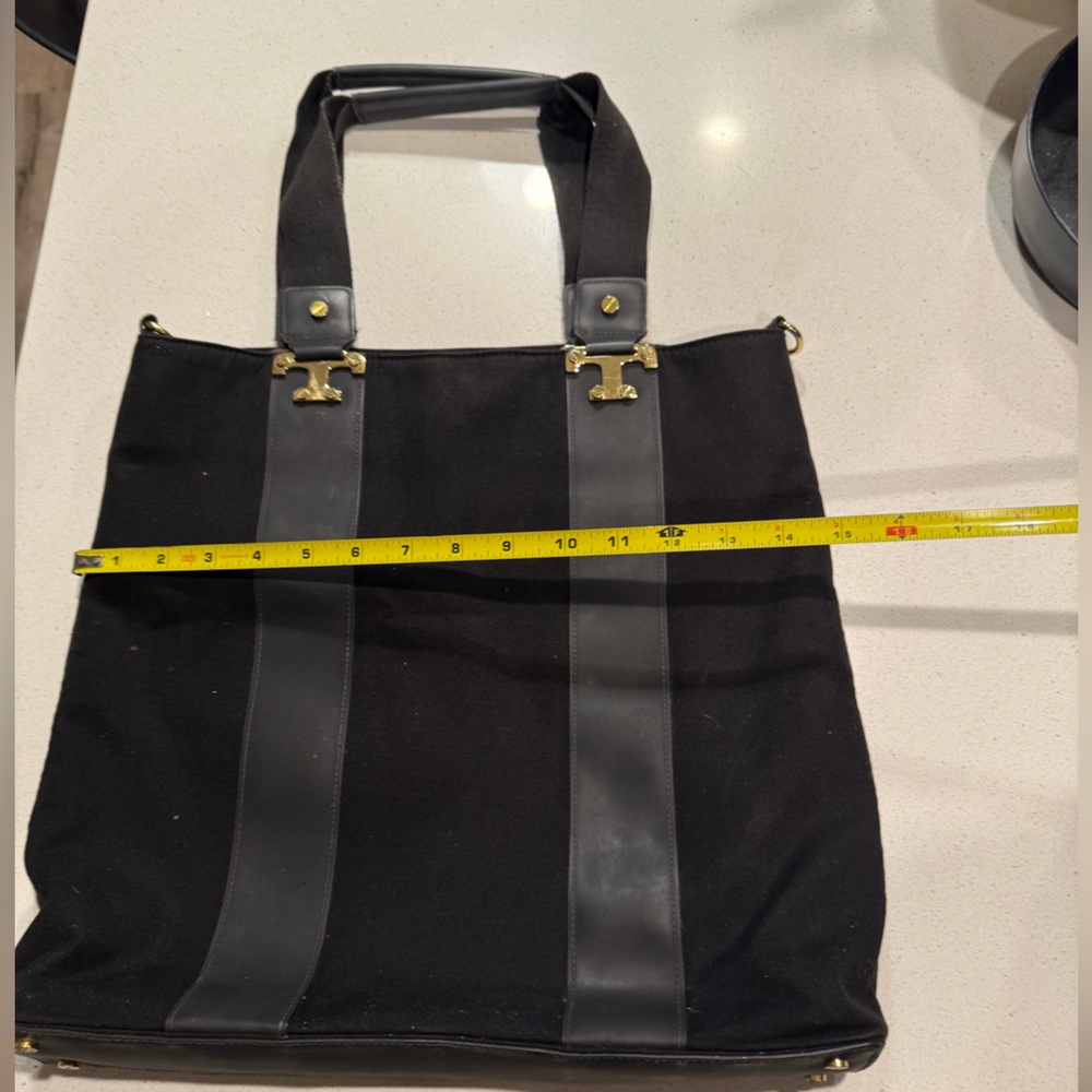 Tory Burch Black Canvas Shoulder Bag